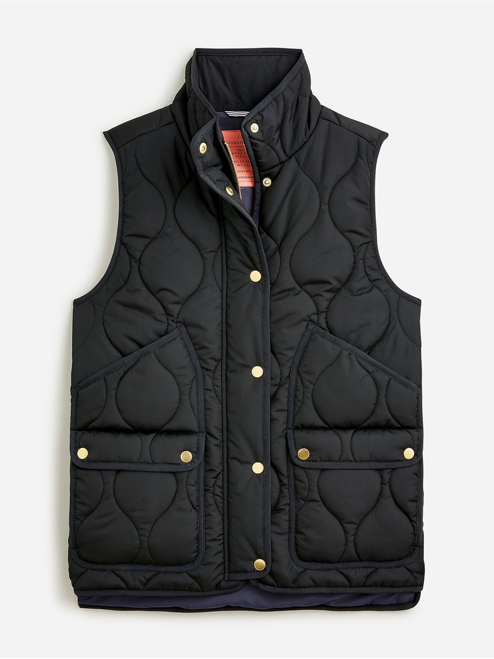 J.Crew Quilted Black Sleeveless Puffer Vest